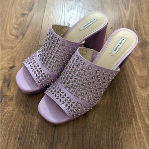 Alex Marie Women's Purple Heeled Sandals with rhinestones size 8